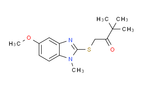 CAS No. 302929-96-0, 1-((5-Methoxy-1-methyl-1H-benzo[d]imidazol-2-yl)thio)-3,3-dimethylbutan-2-one