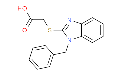 CAS No. 314036-23-2, 2-((1-Benzyl-1H-benzo[d]imidazol-2-yl)thio)acetic acid