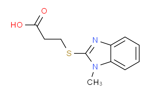CAS No. 342013-63-2, 3-((1-Methyl-1H-benzo[d]imidazol-2-yl)thio)propanoic acid