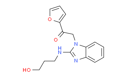 CAS No. 435345-14-5, 1-Furan-2-yl-2-[2-(3-hydroxy-propylamino)-benzoimidazol-1-yl]-ethanone