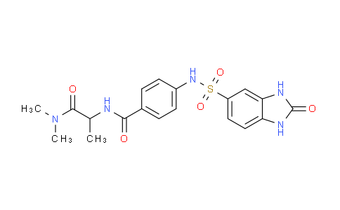 DY750645 | 2035085-19-7 | N-(1-(Dimethylamino)-1-oxopropan-2-yl)-4-((2-oxo-2,3- dihydro-1H-benzo[d]imidazole)-5- sulfonamido)benzamide