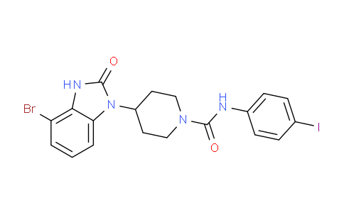 CAS No. 2304947-71-3, 4-(4-Bromo-2-oxo-2,3-dihydro-1H-benzo[d]imidazol-1-yl)- N-(4-iodophenyl)piperidine-1-carboxamide