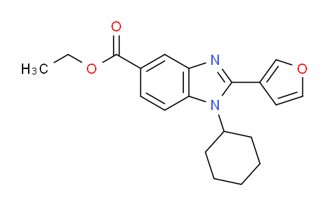 CAS No. 871930-30-2, Ethyl 1-cyclohexyl-2-(furan-3-yl)-1h-benzo[d]imidazole-5-carboxylate