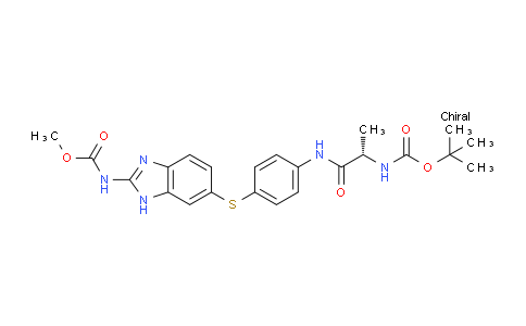 CAS No. 284019-53-0, (5-(4-(2-(S)-Boc-amino-propionylamino)phenylsulfanyl)-1H-benzoimidazol-2-yl)carbamic acid methyl ester