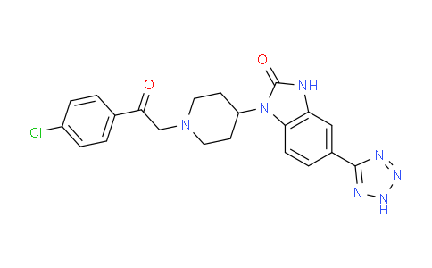 CAS No. 1037834-87-9, 1-(1-(2-(4-Chlorophenyl)-2-oxoethyl)piperidin-4-yl)-5-(2H-tetrazol-5-yl)-1H-benzo[d]imidazol-2(3H)-one