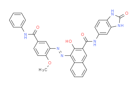 CAS No. 12225-06-8, 3-Hydroxy-4-((2-methoxy-5-(phenylcarbamoyl)phenyl)diazenyl)-N-(2-oxo-2,3-dihydro-1H-benzo[d]imidazol-5-yl)-2-naphthamide