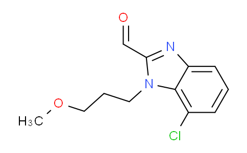 CAS No. 1437435-49-8, 7-chloro-1-(3-methoxypropyl)-1H-1,3-benzodiazole-2-carbaldehyde