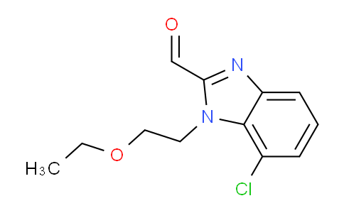 CAS No. 1437435-68-1, 7-chloro-1-(2-ethoxyethyl)-1H-1,3-benzodiazole-2-carbaldehyde