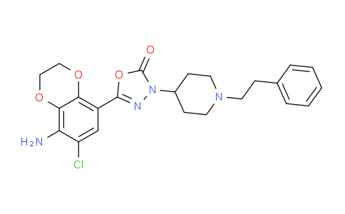 CAS No. 769901-96-4, 5-(8-amino-7-chloro-2,3-dihydrobenzo[b][1,4]dioxin-5-yl)-3-(1-phenethylpiperidin-4-yl)-1,3,4-oxadiazol-2(3H)-one