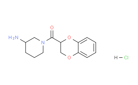 CAS No. 1353988-05-2, (3-Aminopiperidin-1-yl)(2,3-dihydrobenzo[b][1,4]dioxin-2-yl)methanone hydrochloride