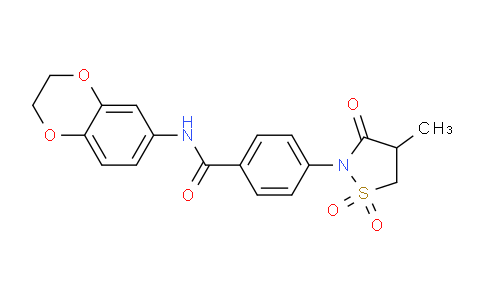 MC750877 | 1011702-84-3 | N-(2,3-dihydrobenzo[b][1,4]dioxin-6-yl)-4-(4-methyl-1,1-dioxido-3-oxoisothiazolidin-2-yl)benzamide