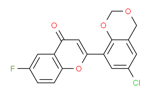 CAS No. 147723-13-5, 2-(6-Chloro-4H-benzo[d][1,3]dioxin-8-yl)-6-fluoro-4H-chromen-4-one
