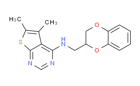 CAS No. 5423-98-3, N-((2,3-Dihydrobenzo[b][1,4]dioxin-2-yl)methyl)-5,6-dimethylthieno[2,3-d]pyrimidin-4-amine