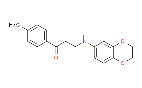 CAS No. 477334-31-9, 3-((2,3-Dihydrobenzo[b][1,4]dioxin-6-yl)amino)-1-(p-tolyl)propan-1-one