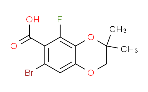CAS No. 2451907-99-4, 7-bromo-5-fluoro-3,3-dimethyl-2H-1,4-benzodioxine-6-carboxylic acid