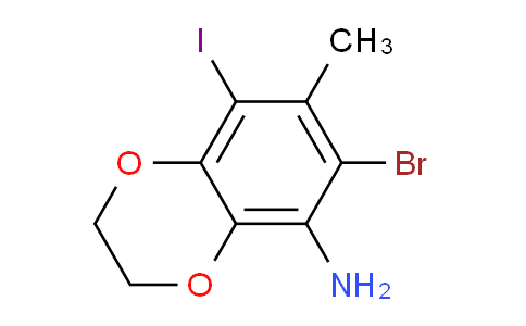 CAS No. 1809036-22-3, 7-bromo-5-iodo-6-methyl-2,3-dihydro-1,4-benzodioxin-8-amine