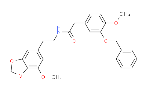 CAS No. 52346-00-6, 2-(3-(benzyloxy)-4-methoxyphenyl)-N-(2-(7-methoxybenzo[d][1,3]dioxol-5-yl)ethyl)acetamide