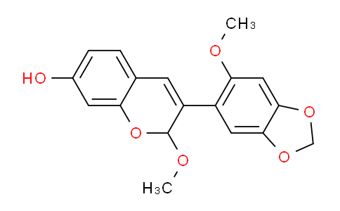 CAS No. 189295-10-1, 2-Methoxy-3-(6-methoxybenzo[d][1,3]dioxol-5-yl)-2H-chromen-7-ol