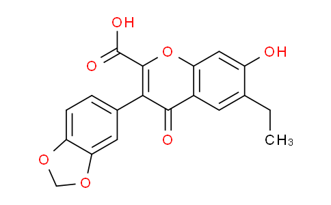 CAS No. 162665-04-5, 3-(Benzo[d][1,3]dioxol-5-yl)-6-ethyl-7-hydroxy-4-oxo-4H-chromene-2-carboxylic acid