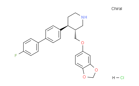 CAS No. 1217655-87-2, (3R,4S)-rel-3-((Benzo[d][1,3]dioxol-5-yloxy)methyl)-4-(4'-fluoro-[1,1'-biphenyl]-4-yl)piperidine hydrochloride