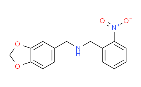 CAS No. 416888-55-6, 1-(Benzo[d][1,3]dioxol-5-yl)-N-(2-nitrobenzyl)methanamine