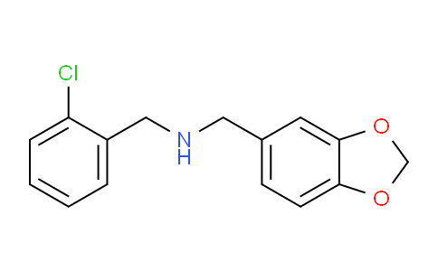 CAS No. 444908-92-3, 1-(Benzo[d][1,3]dioxol-5-yl)-N-(2-chlorobenzyl)methanamine