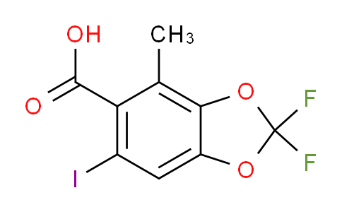 CAS No. 2451903-36-7, 2,2-difluoro-6-iodo-4-methyl-1,3-benzodioxole-5-carboxylic acid