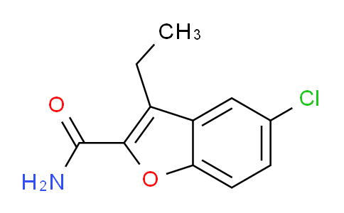 CAS No. 35350-98-2, 5-chloro-3-ethylbenzofuran-2-carboxamide