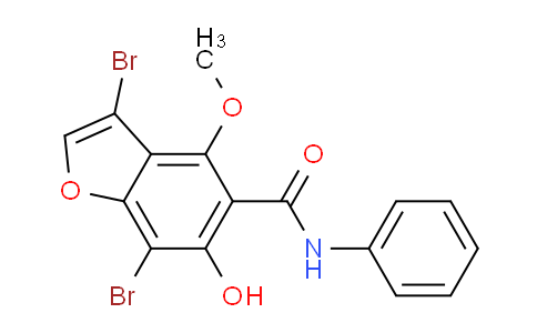CAS No. 1373132-53-6, 3,7-dibromo-6-hydroxy-4-methoxy-N-phenylbenzofuran-5-carboxamide