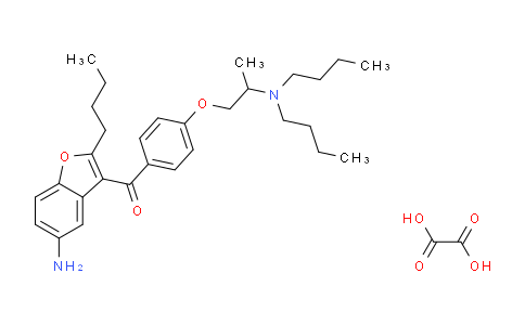 CAS No. 141625-94-7, (5-amino-2-butylbenzofuran-3-yl)(4-(2-(dibutylamino)propoxy)phenyl)methanone oxalate