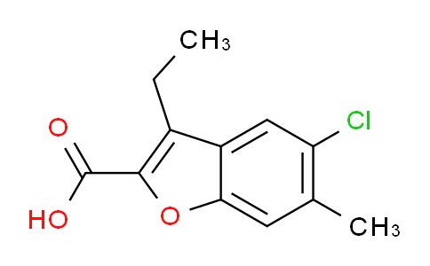 CAS No. 91398-62-8, 5-chloro-3-ethyl-6-methylbenzofuran-2-carboxylic acid