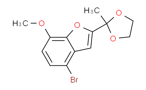 CAS No. 784189-79-3, 4-Bromo-7-methoxy-2-(2-methyl-1,3-dioxolan-2-yl)benzofuran