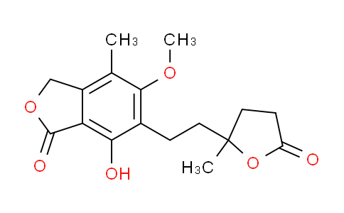 CAS No. 79081-87-1, 7-hydroxy-5-methoxy-4-methyl-6-[2-[2-methyl-5-oxooxolan-2-yl]ethyl]-3H-2-benzofuran-1-one