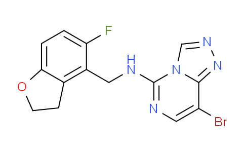 CAS No. 1951411-40-7, 1,2,4-Triazolo[4,3-c]pyrimidin-5-amine, 8-bromo-N-[(5-fluoro-2,3-dihydro-4-benzofuranyl)methyl]-