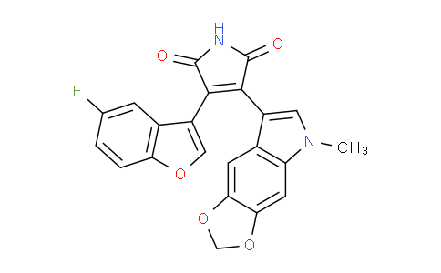 CAS No. 1034895-42-5, 3-(5-fluoro-1-benzofuran-3-yl)-4-(5-methyl-[1,3]dioxolo[4,5-f]indol-7-yl)pyrrole-2,5-dione