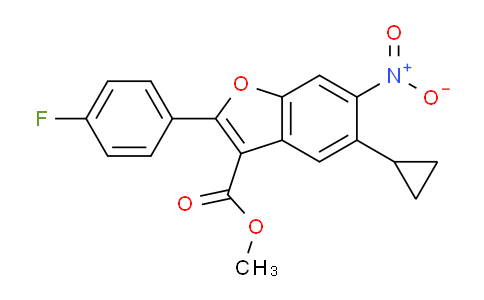 CAS No. 1331942-97-2, methyl 5-cyclopropyl-2-(4-fluorophenyl)-6-nitro-1-benzofuran-3-carboxylate