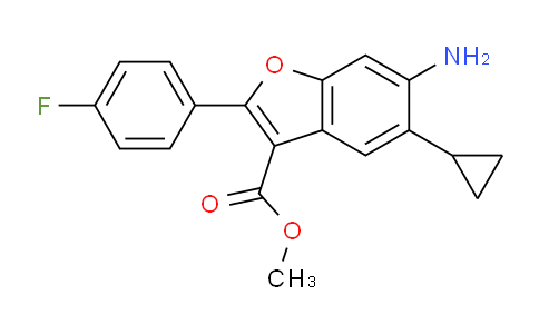 CAS No. 1331942-98-3, methyl 6-amino-5-cyclopropyl-2-(4-fluorophenyl)-1-benzofuran-3-carboxylate