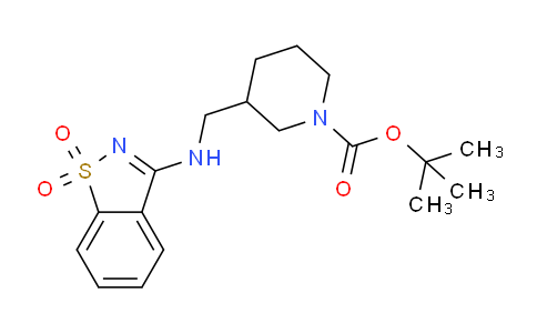 CAS No. 1353958-84-5, tert-Butyl 3-(((1,1-dioxidobenzo[d]isothiazol-3-yl)amino)methyl)piperidine-1-carboxylate