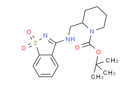 CAS No. 1420816-42-7, tert-Butyl 2-(((1,1-dioxidobenzo[d]isothiazol-3-yl)amino)methyl)piperidine-1-carboxylate