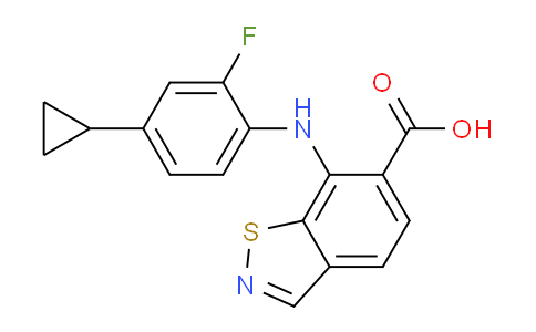CAS No. 1203662-87-6, 7-((4-cyclopropyl-2-fluorophenyl)amino)benzo[d]isothiazole-6-carboxylic acid