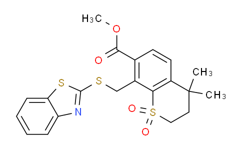 MC751950 | 275359-51-8 | methyl 8-((benzo[d]thiazol-2-ylthio)methyl)-4,4-dimethylthiochromane-7-carboxylate 1,1-dioxide