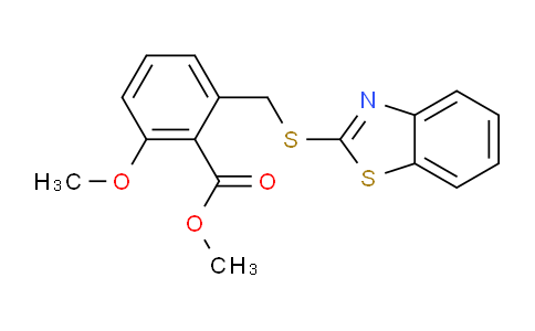CAS No. 1213268-09-7, methyl 2-((benzo[d]thiazol-2-ylthio)methyl)-6-methoxybenzoate
