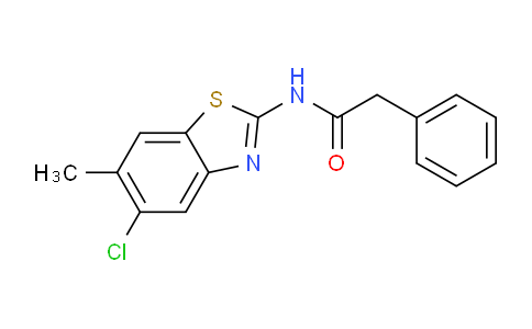 CAS No. 639052-78-1, N-(5-Chloro-6-methylbenzo[d]thiazol-2-yl)-2-phenylacetamide