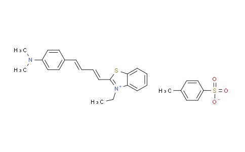 CAS No. 114720-33-1, 2-((1E,3E)-4-(4-(dimethylamino)phenyl)buta-1,3-dien-1-yl)-3-ethylbenzo[d]thiazol-3-ium 4-methylbenzenesulfonate
