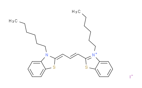 CAS No. 53213-87-9, 3-hexyl-2-((1E,3Z)-3-(3-hexylbenzo[d]thiazol-2(3H)-ylidene)prop-1-en-1-yl)benzo[d]thiazol-3-ium iodide