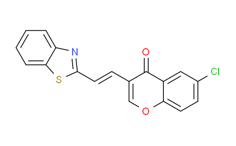 CAS No. 194226-19-2, 3-(2-(Benzo[d]thiazol-2-yl)vinyl)-6-chloro-4H-chromen-4-one