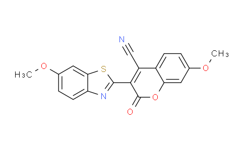 CAS No. 90146-03-5, 7-Methoxy-3-(6-methoxybenzo[d]thiazol-2-yl)-2-oxo-2H-chromene-4-carbonitrile
