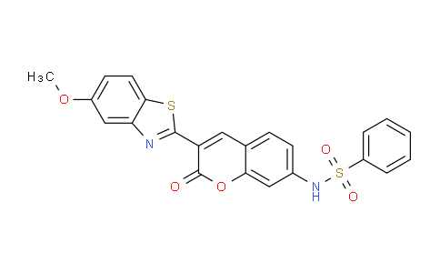 CAS No. 79009-21-5, N-(3-(5-Methoxybenzo[d]thiazol-2-yl)-2-oxo-2H-chromen-7-yl)benzenesulfonamide