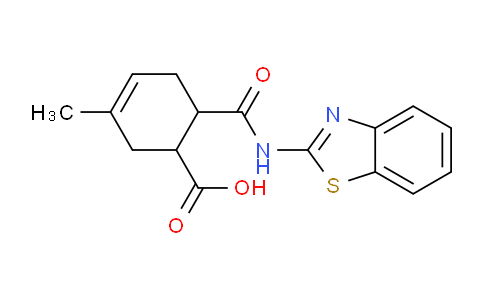 CAS No. 332410-15-8, 6-(Benzo[d]thiazol-2-ylcarbamoyl)-3-methylcyclohex-3-enecarboxylic acid