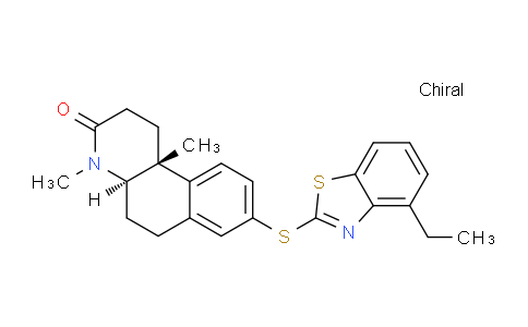 DY752295 | 176975-26-1 | (4aR,10bR)-8-[(4-ethyl-1,3-benzothiazol-2-yl)sulfanyl]-4,10b-dimethyl-2,4a,5,6-tetrahydro-1H-benzo[f]quinolin-3-one